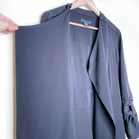 maison cinqcent stretch crepe waterfall trench jacket - size medium - Picture 8 of 10